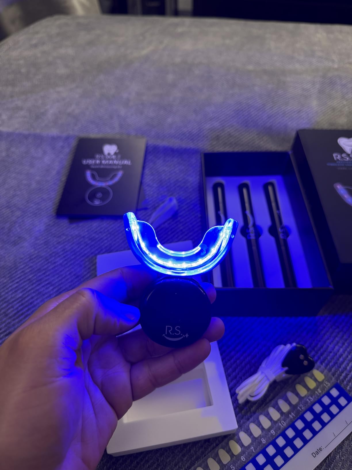 RS Smile Professional Wireless Teeth Whitening Kit with 32X Dual LED Lights, Red & Blue Light Technology for Deep Whitening, Rechargeable Device, Gentle Enamel - Safe Formula customer photo 2