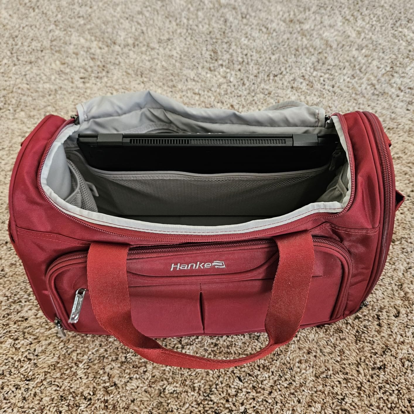 Hanke Small Underseat Carry On Luggage Bags for Travel with 10 Pockets. | Airline Approved Foldable Personal Bag w/ Luggage Sleeve; Tote Duffle & Bento Bag, Flight Attendant Weekender for Men & Women customer photo 2