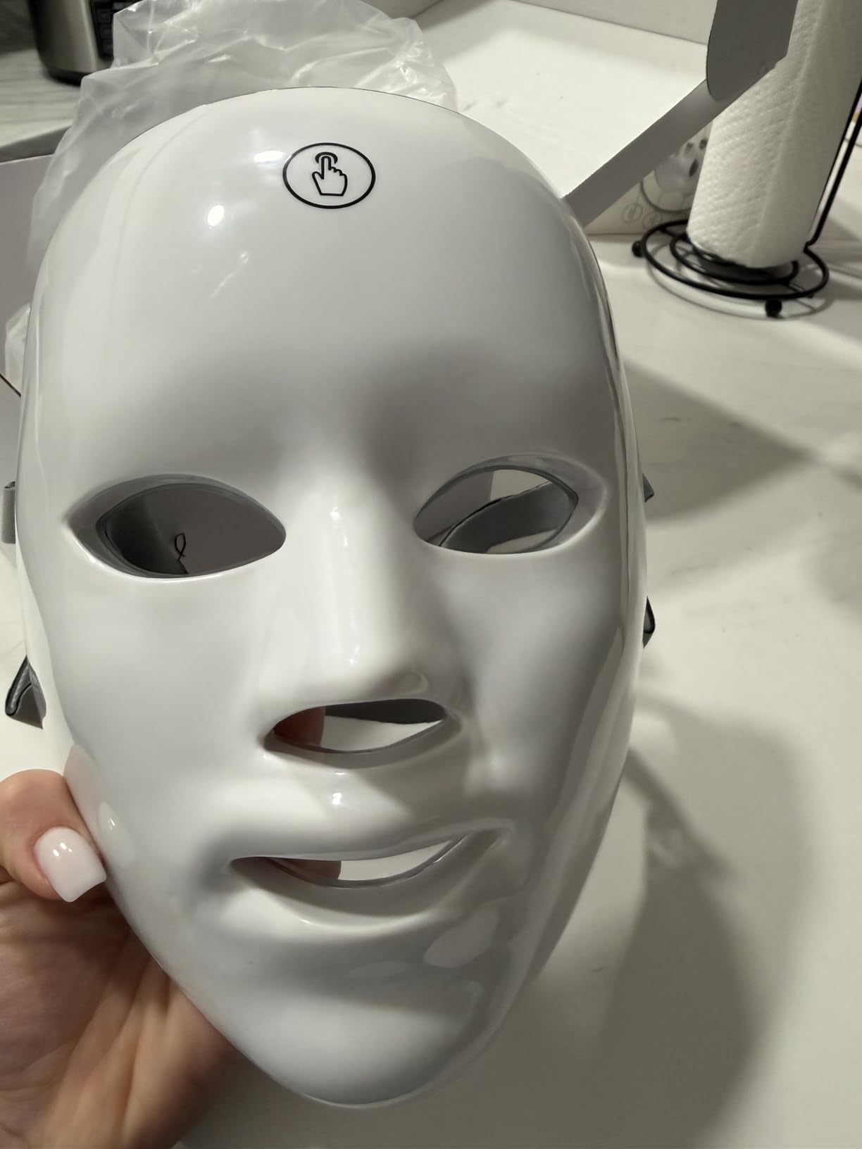7-in-1 Colors Red Light Therapy For Face, LED Facial Skin Care Mask, Red Light Mask for Face, LED Facial Mask Light, Salon or Home, White customer photo 1