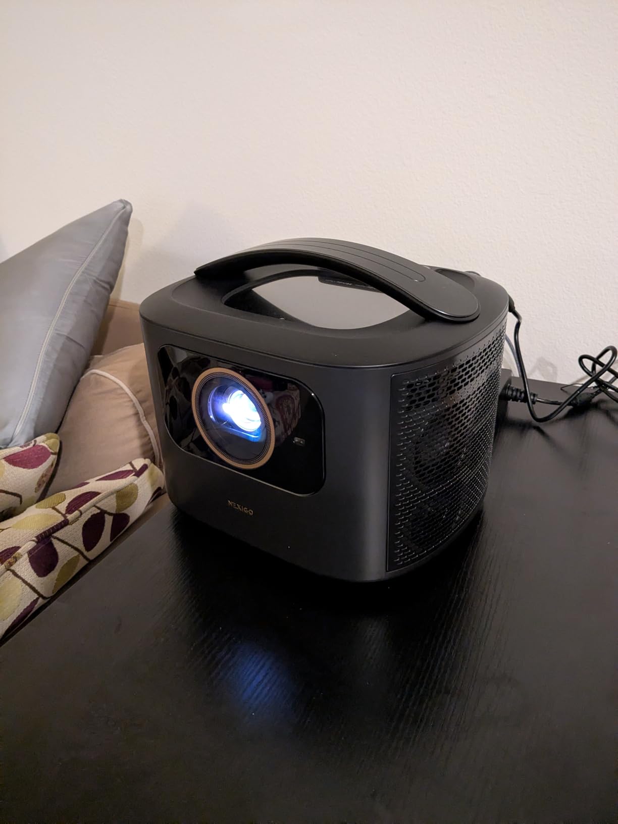NexiGo TriVision Ultra, 4K Tri-LED-Laser Portable Projector, 2600 Lumens, 100,000:1 Dynamic Contrast, No Laser Speckle, No Eye Strain, Dolby Vision, HDR10+, 3D, Fire TV Storage Slot customer photo 1
