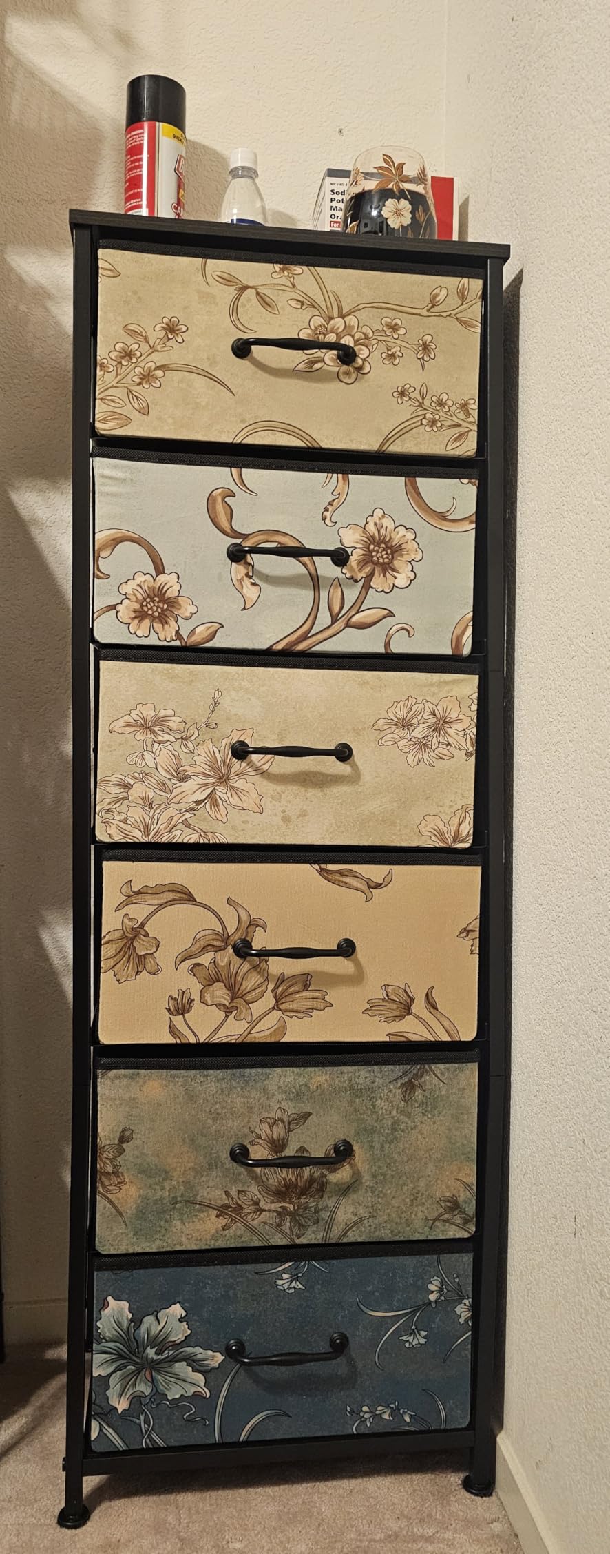 Furnulem 7 Drawer Tall Dresser for Bedroom, Vintage Fabric Chest of Drawers customer photo 1