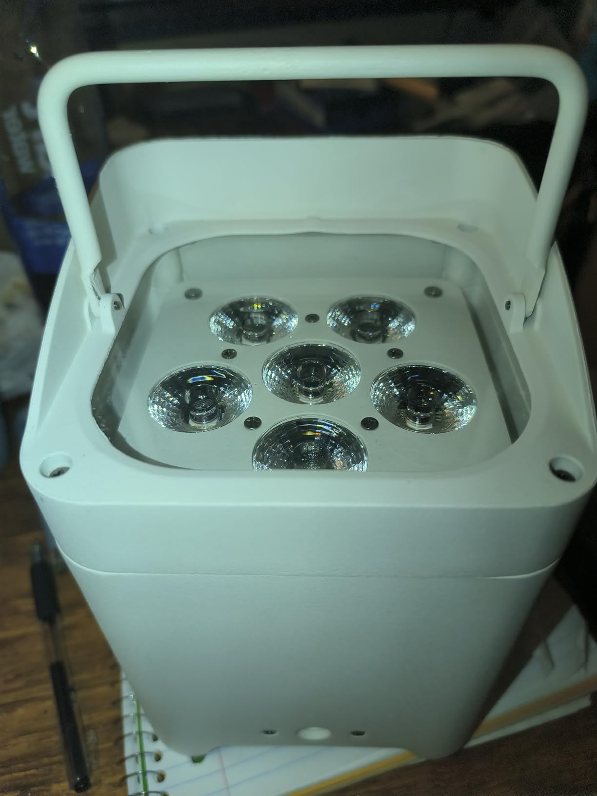 9600mAh Wireless Uplights, 6x18W RGBWA UV Stage Lights, APP/DMX512 Controlled Par Lights, Rechargeable Battery Powered Uplights for Show, Party, Festival, Event, White, 1 Pack customer photo 2