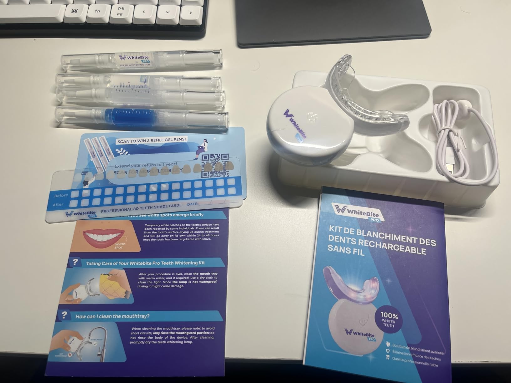 Whitebite Pro Teeth Whitening Kit for Sensitive Teeth – 32X LED Light + 35% Carbamide Peroxide Gel + Remineralizing Gel | Dental-Grade Whitening at Home customer photo 1