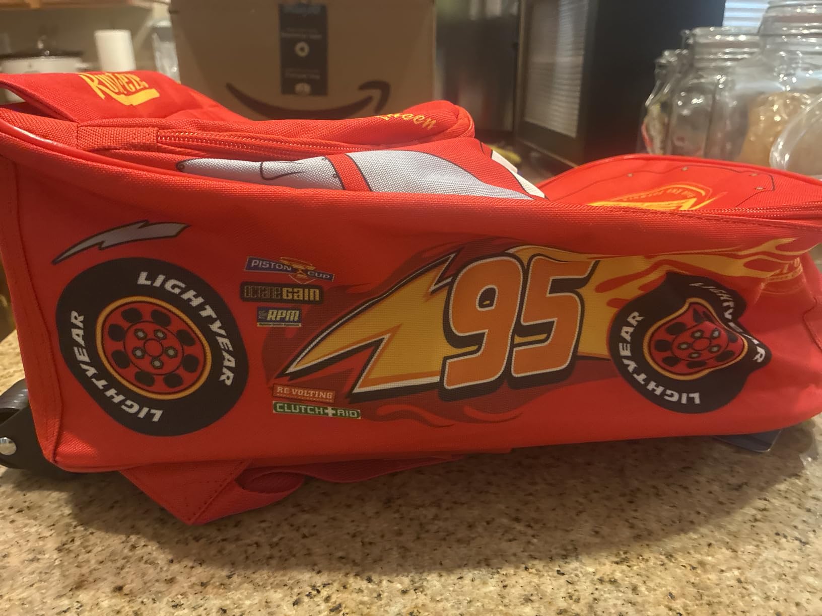 Disney Cars Lightning McQueen Carry-On Luggage with Wheels & Telescopic Handle for Kids 17