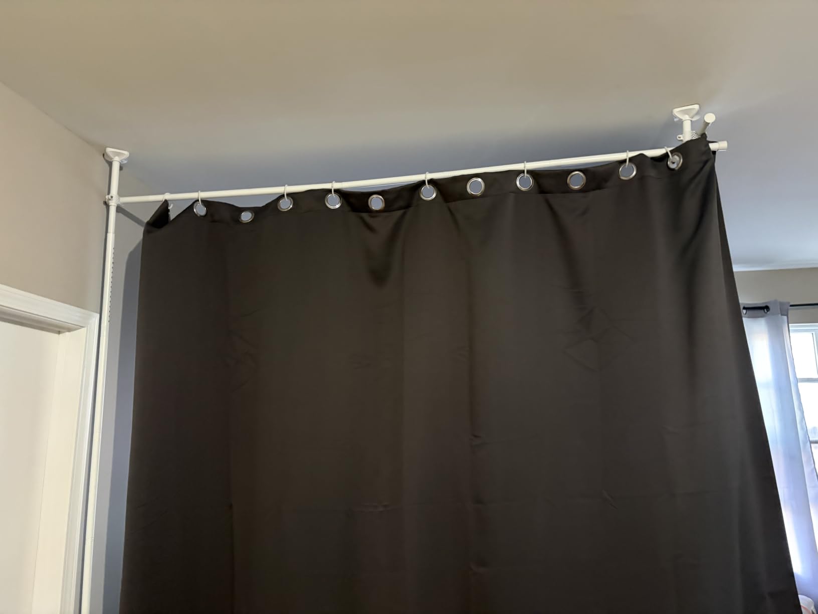Goovilla Room Divider for Room Separation, 4-10ft(H) 28-70inch(W), Black | Tension Curtain Rods No Drilling, Adjustable Temporary Privacy Wall Divider, Heavy Duty Freestanding Space Partition Separator customer photo 2
