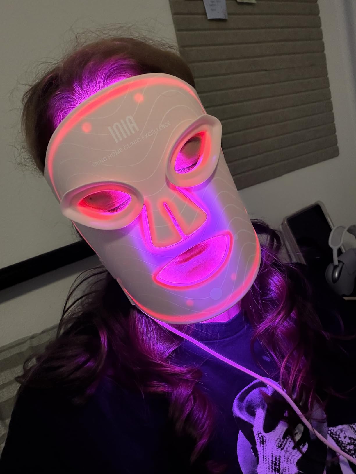 INIA Red Light Therapy Mask for Face, 850nm NIR, Red/Blue LED Light 4 Modes customer photo 2