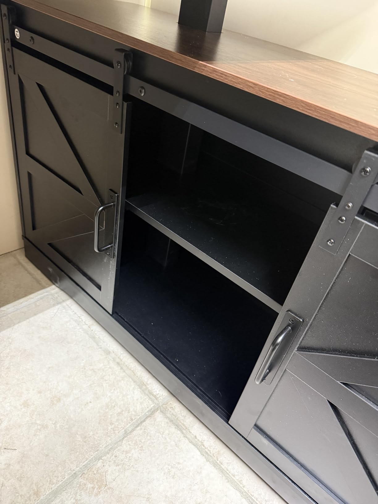 SEDETA Farmhouse 55 inch L Shaped Standing Desk with Storage Drawers customer photo 2