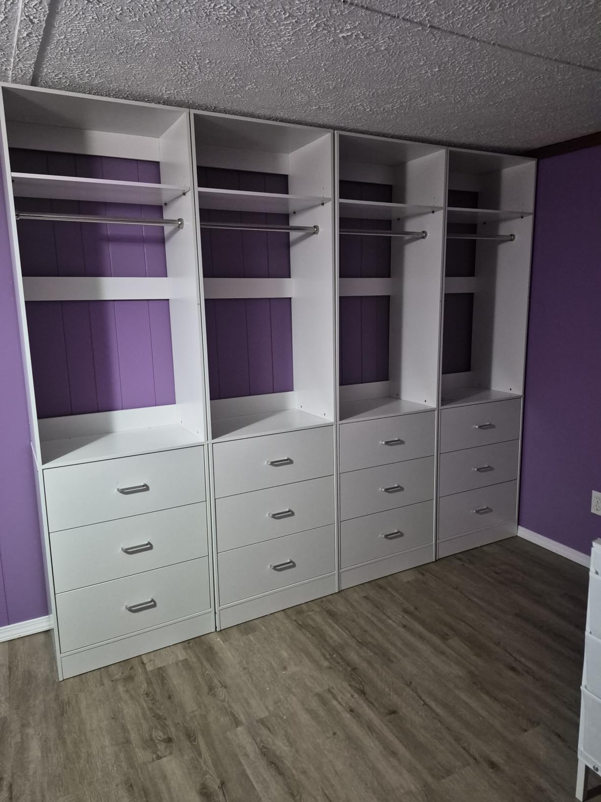 Besiost 4FT Closet Systems with 6 Wood Drawers, Closet System Set of 2 customer photo 2