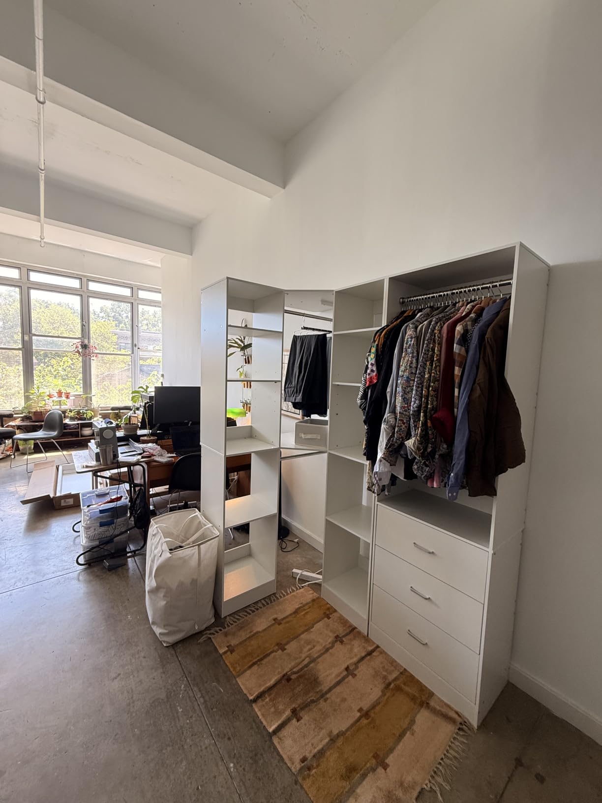 Besiost Corner Closet System with 3 Drawers, Corner Closet Organizer System customer photo 2