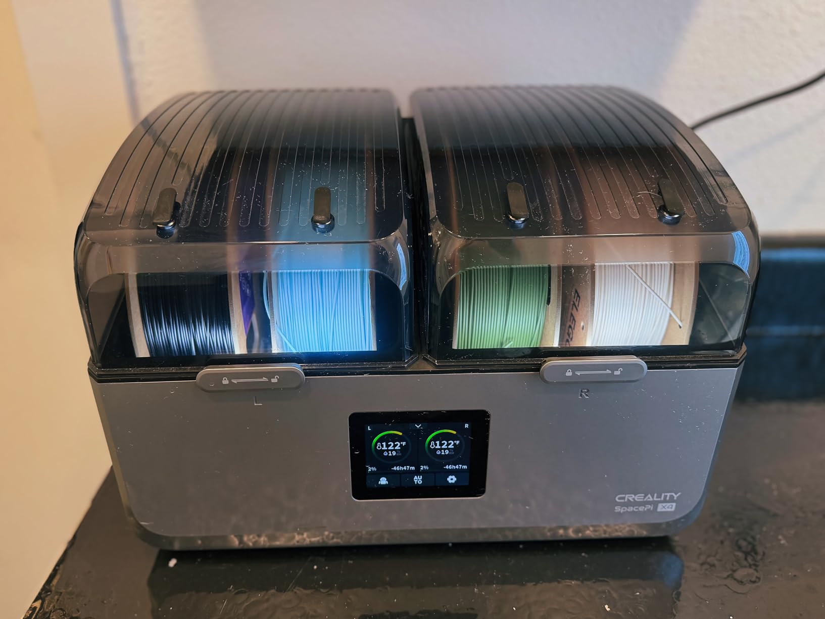 Official Creality Filament Dryer, Space Pi X4 Filament Storage Box, 85℃ Max Temperature, Dual Independent Heating Chambers, Power Saving for PLA PETG ABS TPU ASA PC PA PAHT, DB-05 customer photo 2