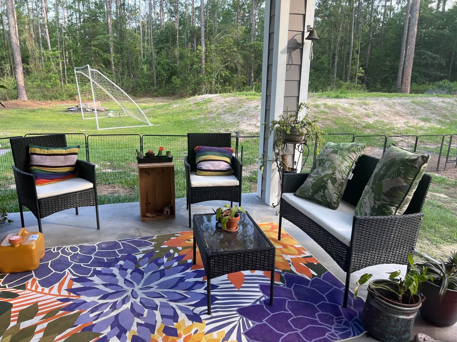 Shintenchi 4 Piece Outdoor Patio Furniture Set, Wicker Rattan Patio Conversation Set, Outdoor Chairs and Loveseat with Coffee Table for Porch, Yard & Poolside (Brown) customer photo 1