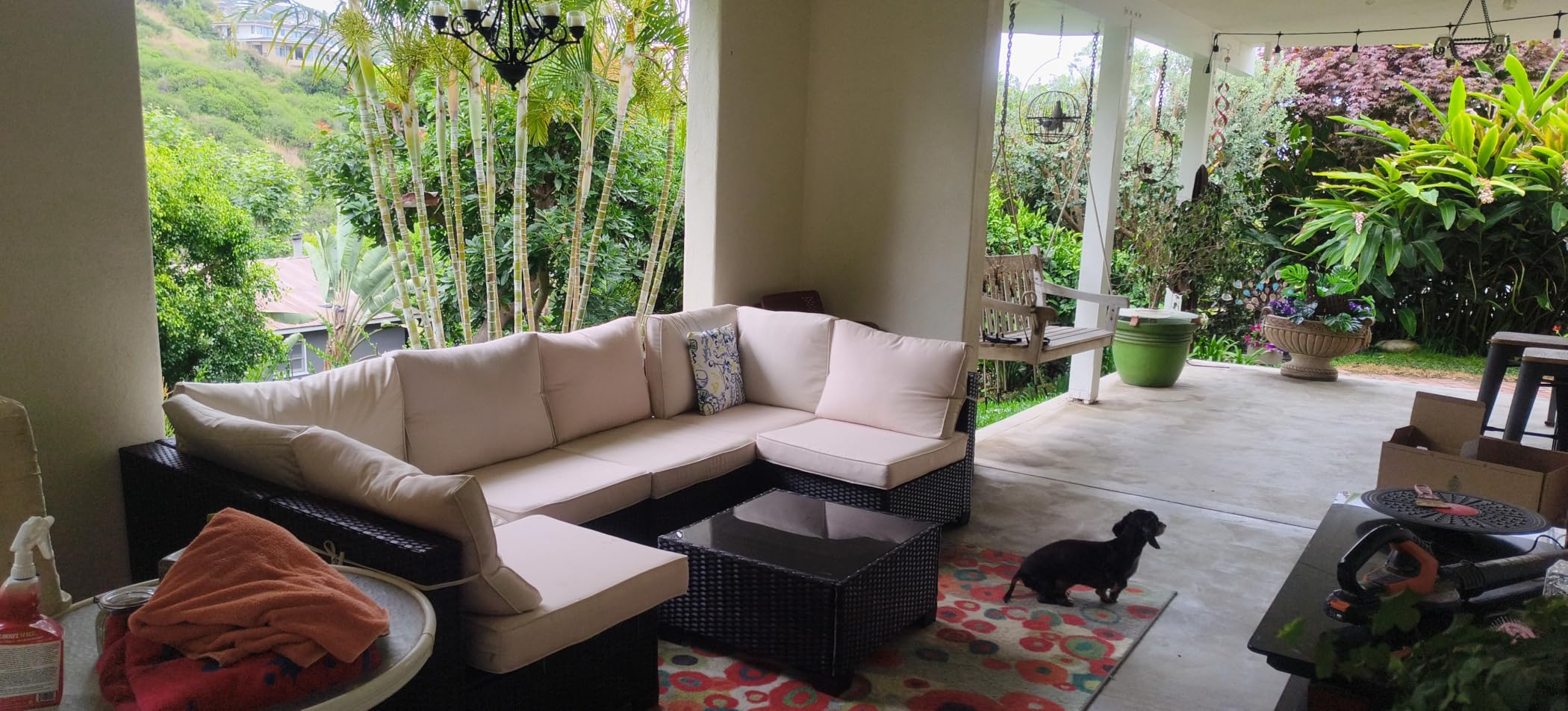 7 Piece Outdoor Patio Sectional Furniture Set, Modular Wicker Outdoor Couch customer photo 1