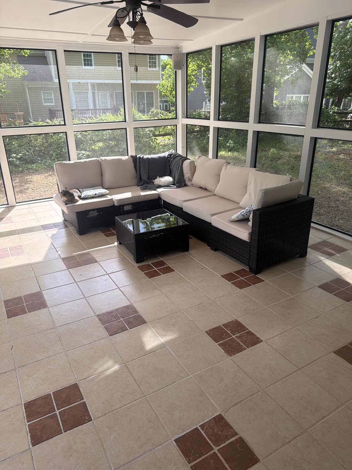 7 Piece Outdoor Patio Sectional Furniture Set, Modular Wicker Outdoor Couch customer photo 2