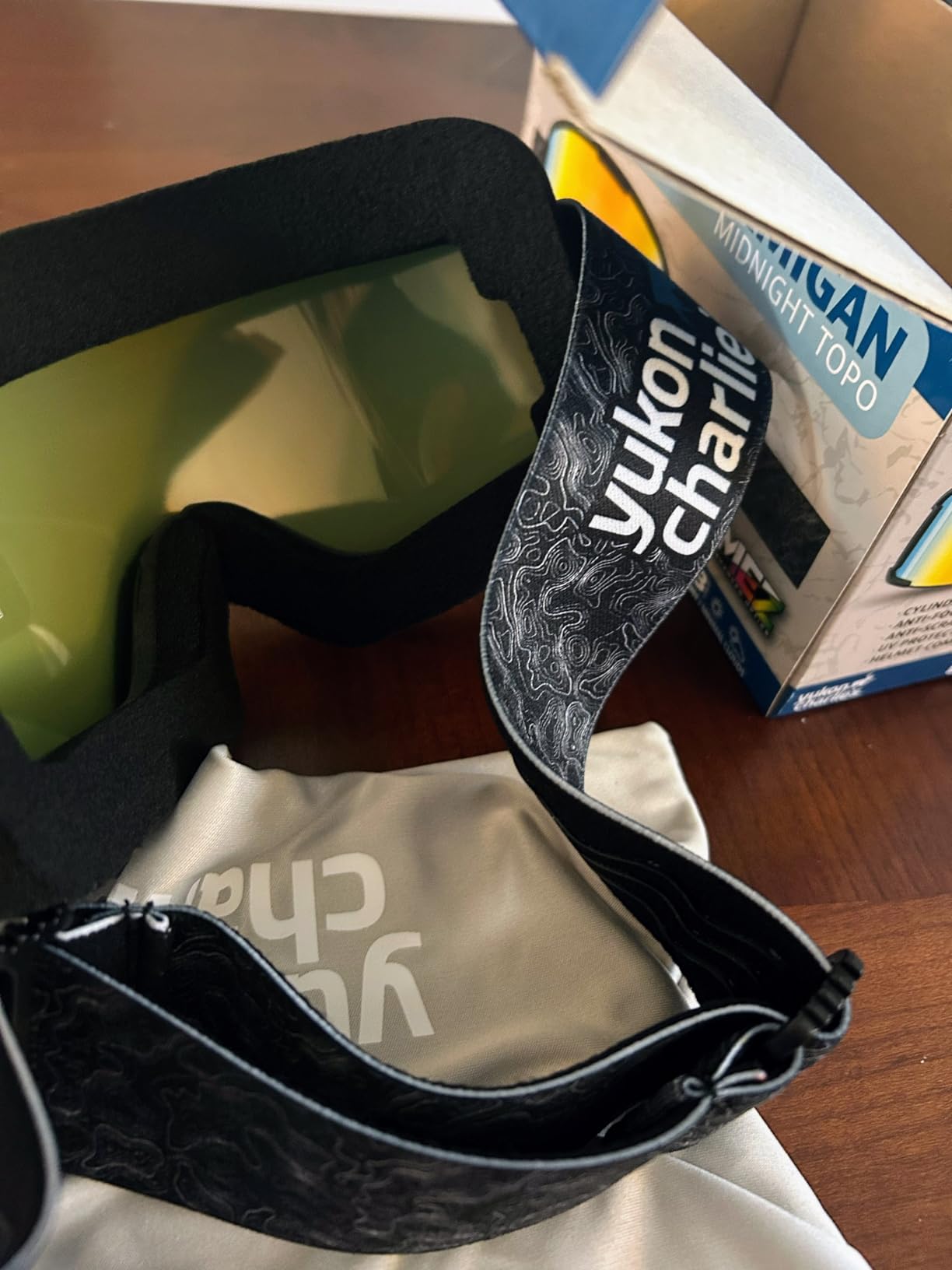 Yukon Charlie's Adult Snow Goggles - Cylindrical Lens Ski Goggles - Boosted Contrast, Reduced Glare, Anti-Fog customer photo 2