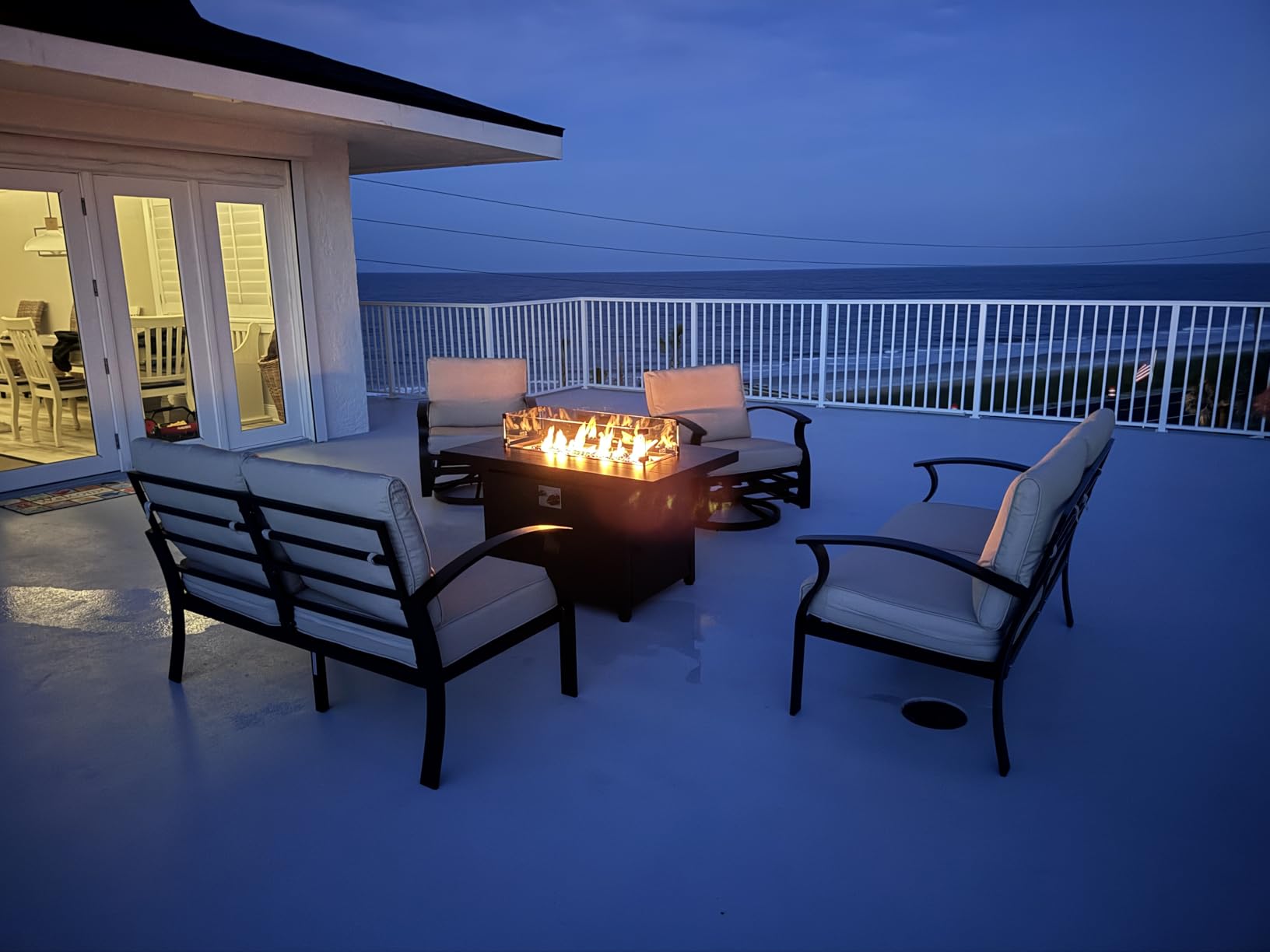 Kurapika Aluminum Patio Furniture Set 5-Seat Modern Metal Outdoor Conversation Sets w/5.1 Inch Cushion Patio Sectional Sofa, Sand customer photo 2