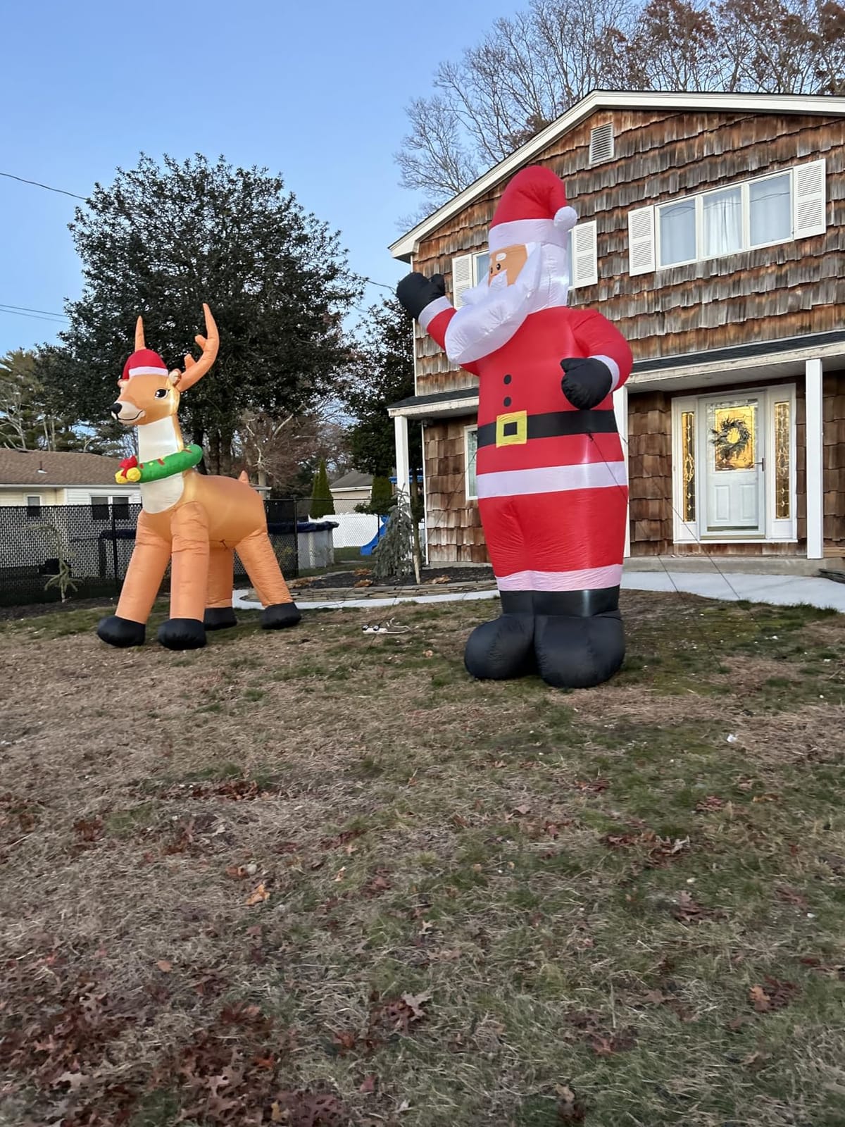 DomKom 12FT Giant Christmas Inflatable Reindeer Decoration with Chasing LED Lights, Blow Up Yard Decoration for Party Garden Yard Lawn Winter Decor customer photo 1