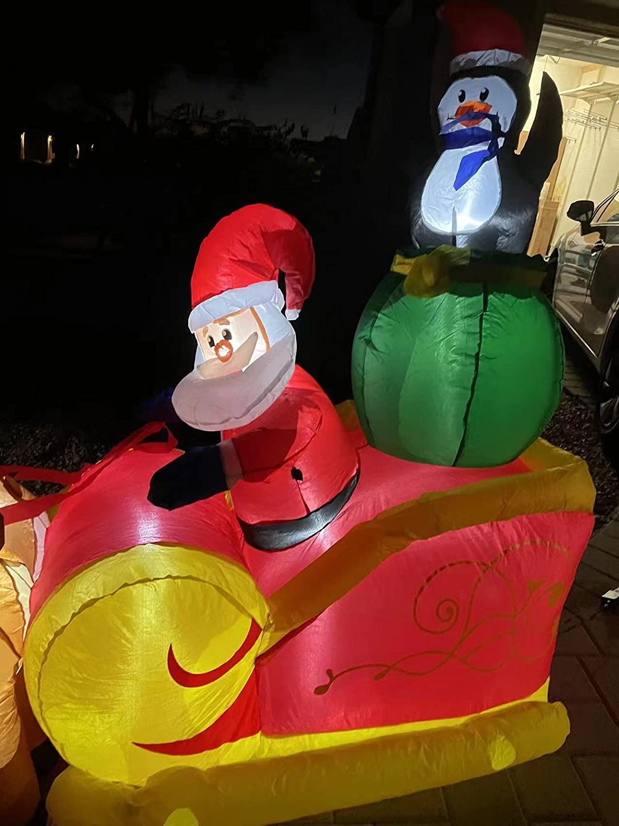 DomKom 12FT Giant Christmas Inflatable Reindeer Decoration with Chasing LED Lights, Blow Up Yard Decoration for Party Garden Yard Lawn Winter Decor customer photo 2