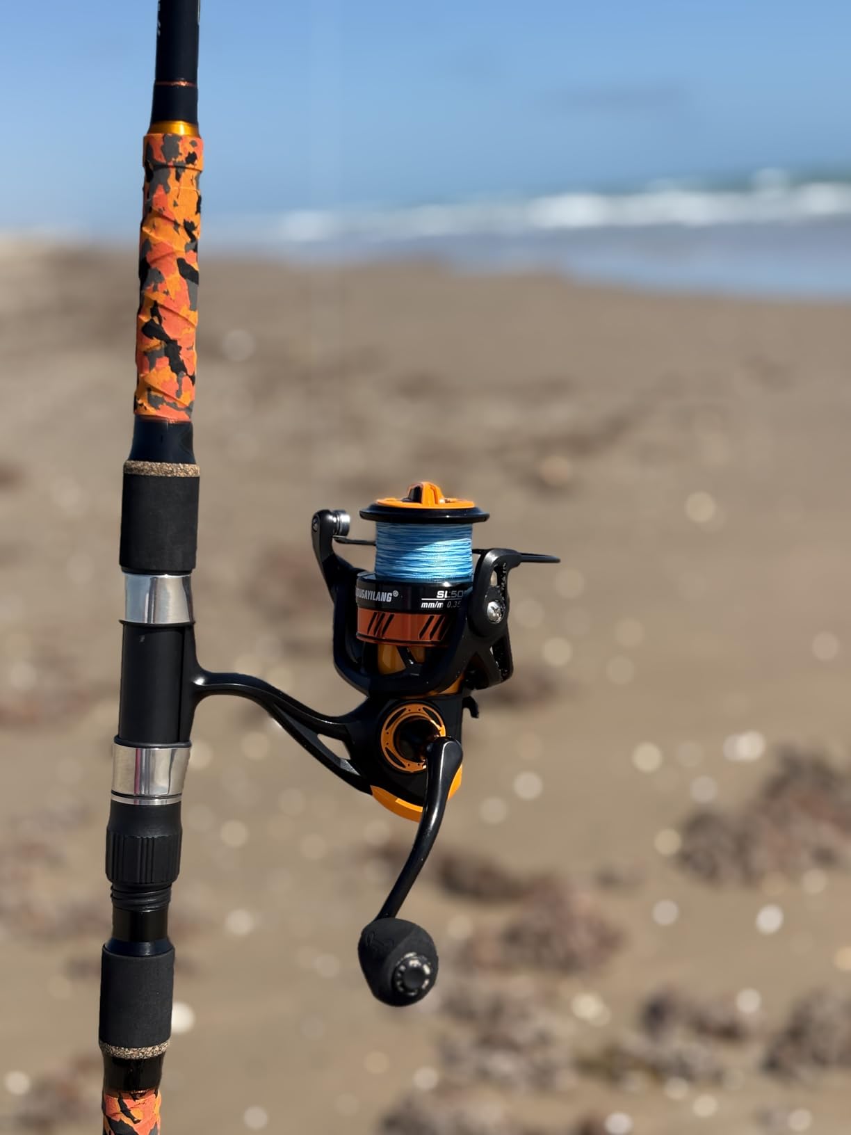Sougayilang 3 Piece Surf Fishing Rod Combo Medium/Heavy Travel Spinning Rod with 4000/5000 Size Reel Baitfeeder Combo(9'/10'/11'12') customer photo 1