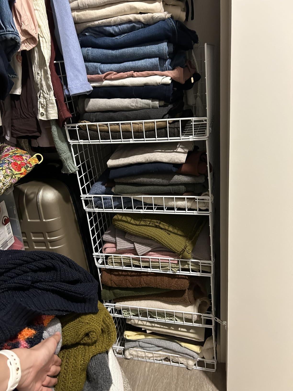 Yociyoga 5-Tier Stackable Closet Organizers and Storage Basket - Foldable Closet Shelf Organizer System, Space-Saving Clothes Storage Bins Drawer Organizer for Wardrobe, White (Patent 30022416) customer photo 1