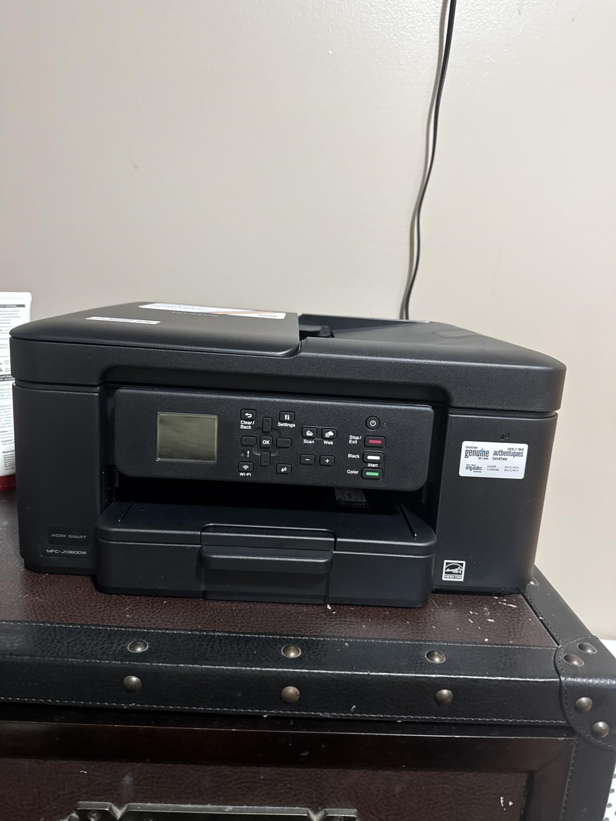 Brother MFCJ1360DW Work Smart 1360 Wireless Color Inkjet All-in-One Printer with automatic 2-sided printing, mobile printing, 1.8