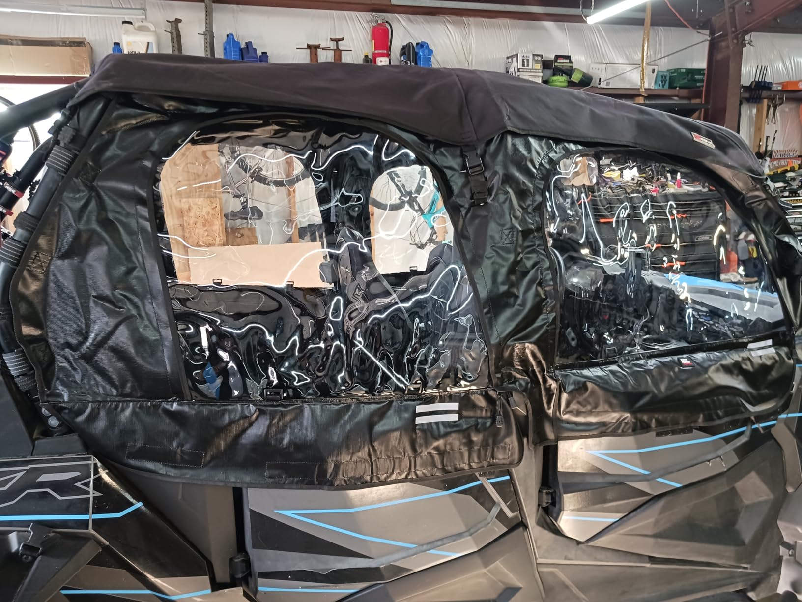 KEMIMOTO 2014-23 XP4 1000 Cab Enclosure Upper Doors Replace 2884332 | Upgraded YKK Zipper, with Backup Zipper, Fit windshield/ Mirror/ Roof, Compatible with 2014-2023 Polaris RZR XP 4 1000 customer photo 1
