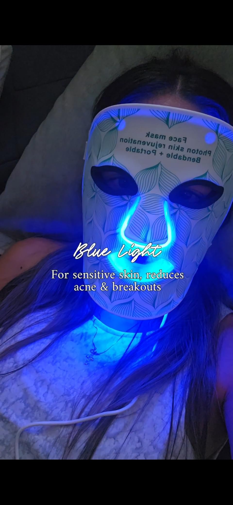 Red Light Therapy Mask for Face and Neck, 8 Colors Glow LED Mask 850nm NIR customer photo 2
