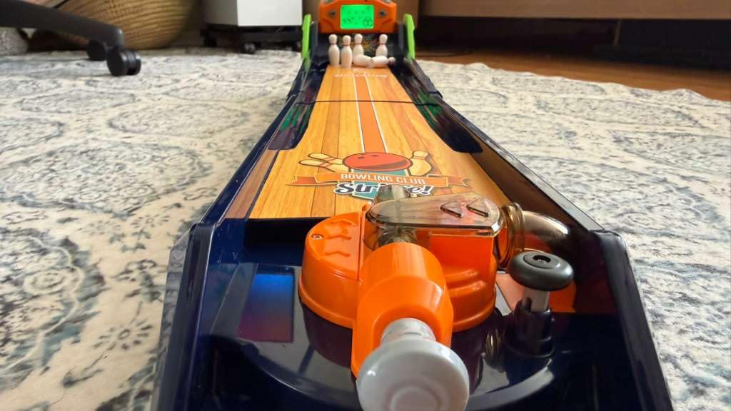 Bowling Game - Electronic Tabletop Arcade Game with LCD Auto Scoring, Lights & Sound, Spring-Loaded Launcher & 1-2 Player Modes - Mini Bowling Set for Kids customer photo 1