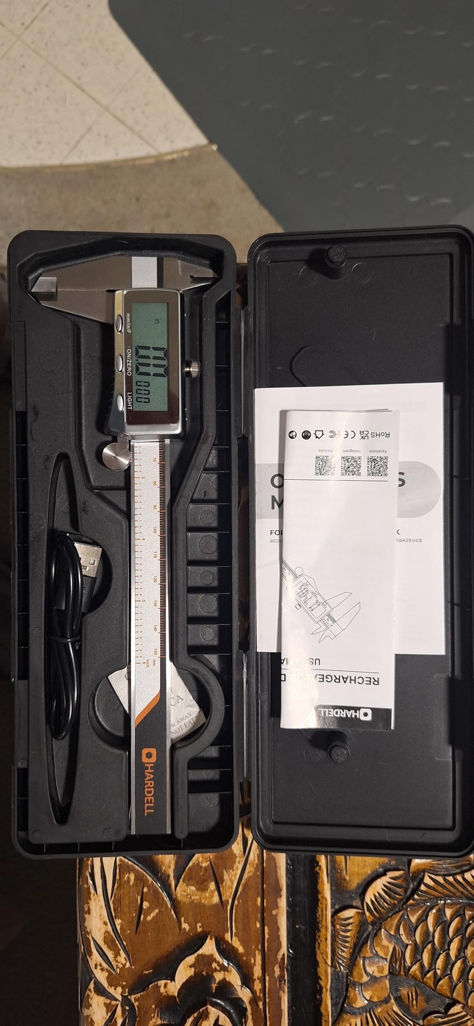 HARDELL Digital Caliper 6 Inch, Rechargeable All Metal W/Backlight Screen customer photo 2