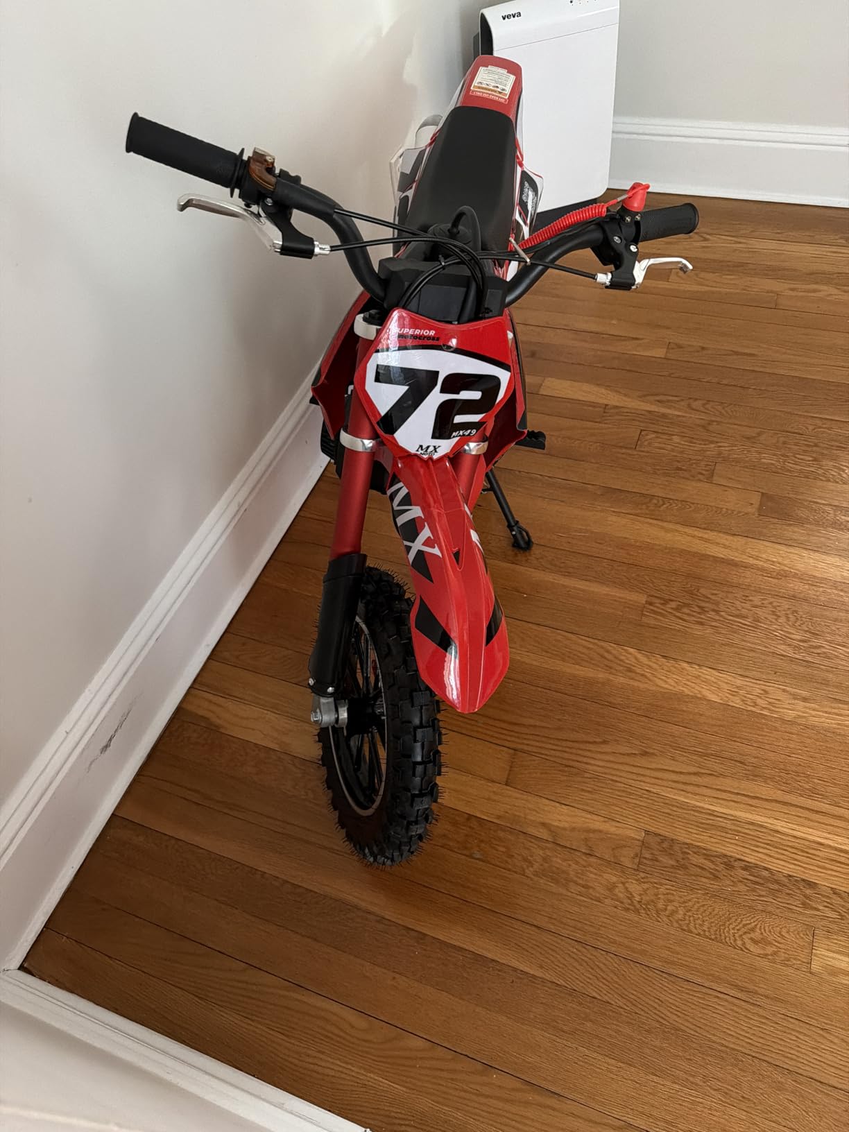 Kids Dirt Bike 50cc Gas Powered 2-Stroke, Mini Dirt Bike with Inverted Front Fork, Dual Hydraulic Disc Brakes, 24 MPH Max Speed, 19 Mile Range, Easy Pull Start, Off Road Pit Bike for Kids, Red customer photo 2