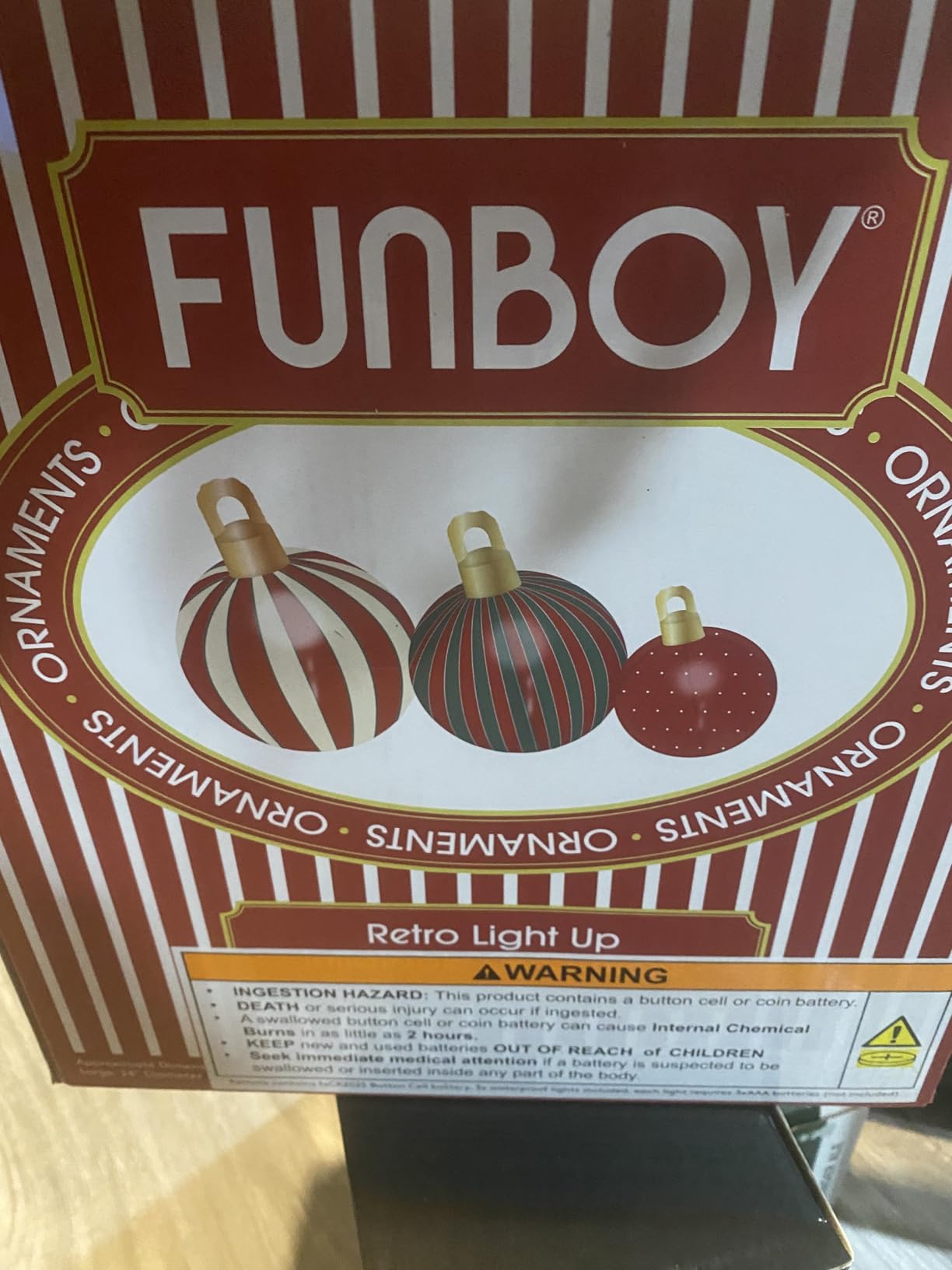 FUNBOY Retro Inflatable LED Light-Up Christmas Ornaments, Outdoor 3 Pack | Oversized Holiday Yard Décor, Remote-Control LED Lights, Indoor/Outdoor Christmas Decoration customer photo 2