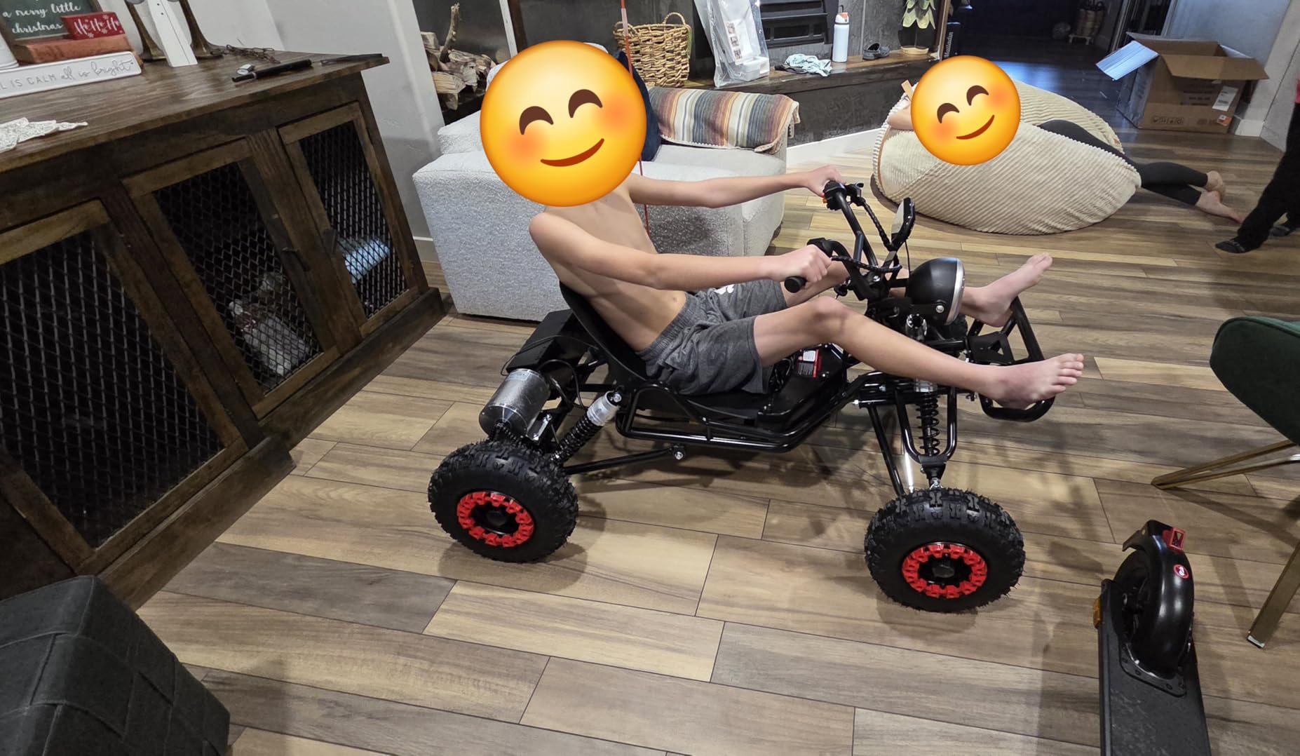 Electric Go Kart, 2000W Motor Go Kart for Adults & Kids with Premium Steel Tubular Frame, 3 Speed Off-Road Kart with 6'' Tires, Hydraulic/Rear Disc Brake, Up to 30MPH customer photo 2