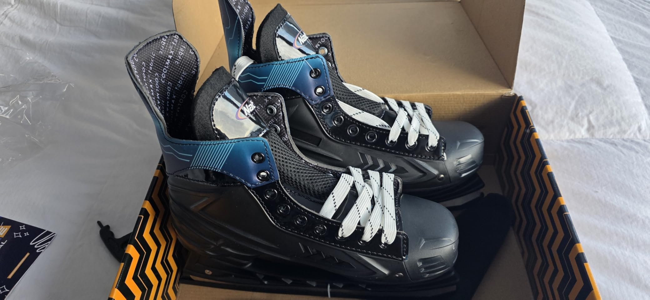 Nattork Ice Hockey Skates for Men, Women, Youth Stainless Steel Blades Lightweight & Durable for Superior Ankle Support and Agile Skating with Coolmax Fabric customer photo 1
