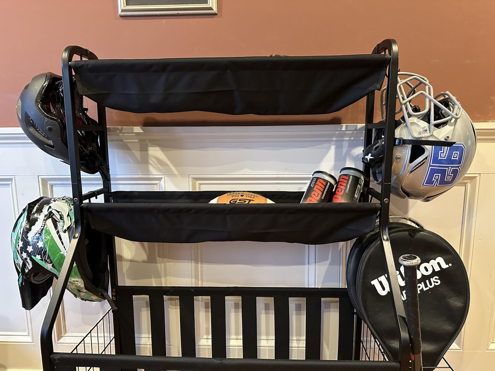 Sports Equipment Organizer, Large Capacity Garage Ball Storage Rack | Heavy-Duty Rolling Ball Cart with Locking Wheels for Basketball, Soccer & Sports Gear customer photo 2