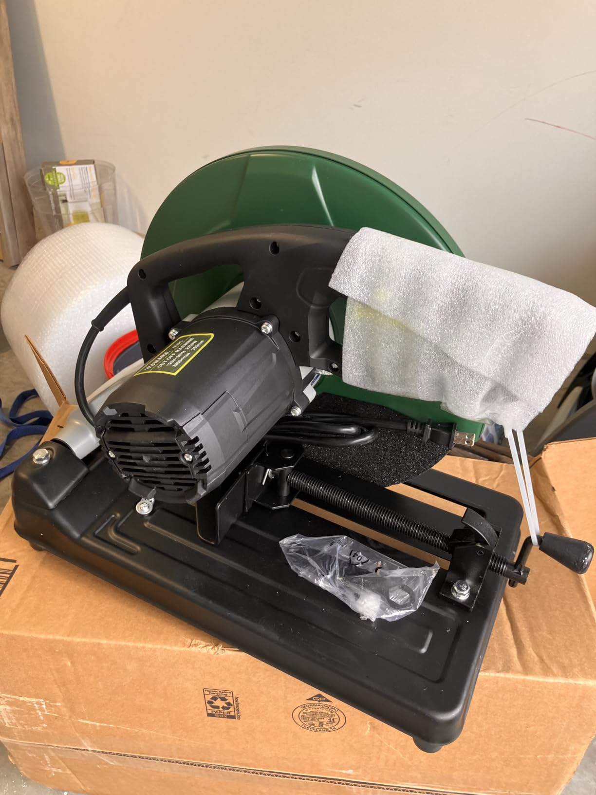 Abrasive Chop Saw, 2200W 3800RPM Steel Cutting Machine, Metal Cutting Saw with 14in Blade for Rebar, Angle Steel, Hollow Pipe Cutting customer photo 2