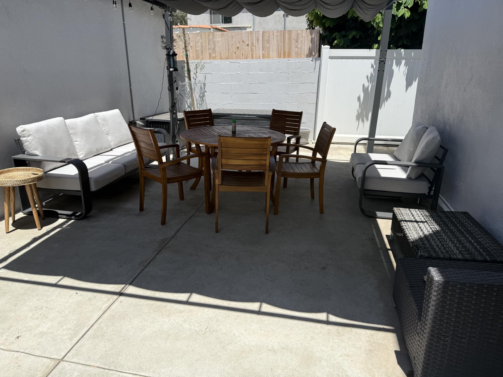 Oversized Aluminum Outdoor Furniture Set, Extra Large Patio Furniture Sofa Set 4.8” Widened Armrest & Ultra-Thick Cushions, 5 Pcs Modern Patio Sectional for Backyard, Porch, Graphite customer photo 1