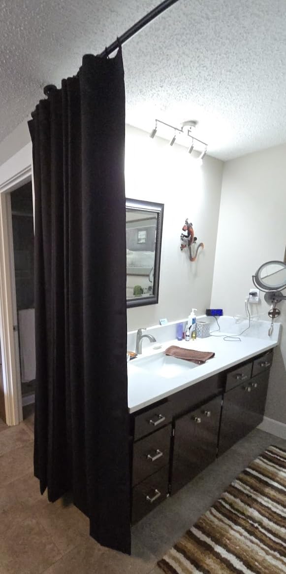 JILRON No-Drill Room Divider Curtain Set: Includes 106