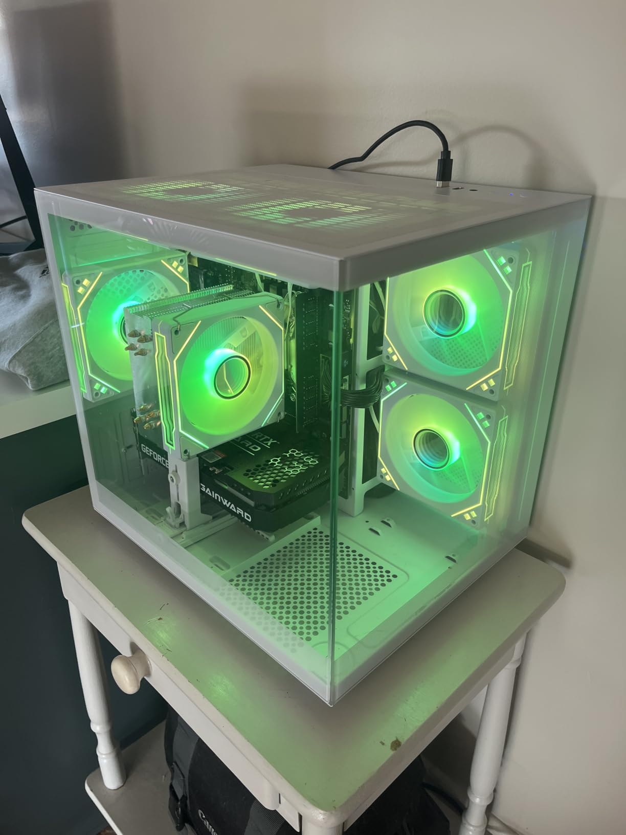 suevery Prebuilt Desktop Computer Gaming PC Black | DDR4 16G Memory, 512G SSD, AMD Ryzen5 6Cores 3.6G Up to 4.1G, Radeon 4G Graphics Card, Wi-Fi6 Home Pro 4K customer photo 2