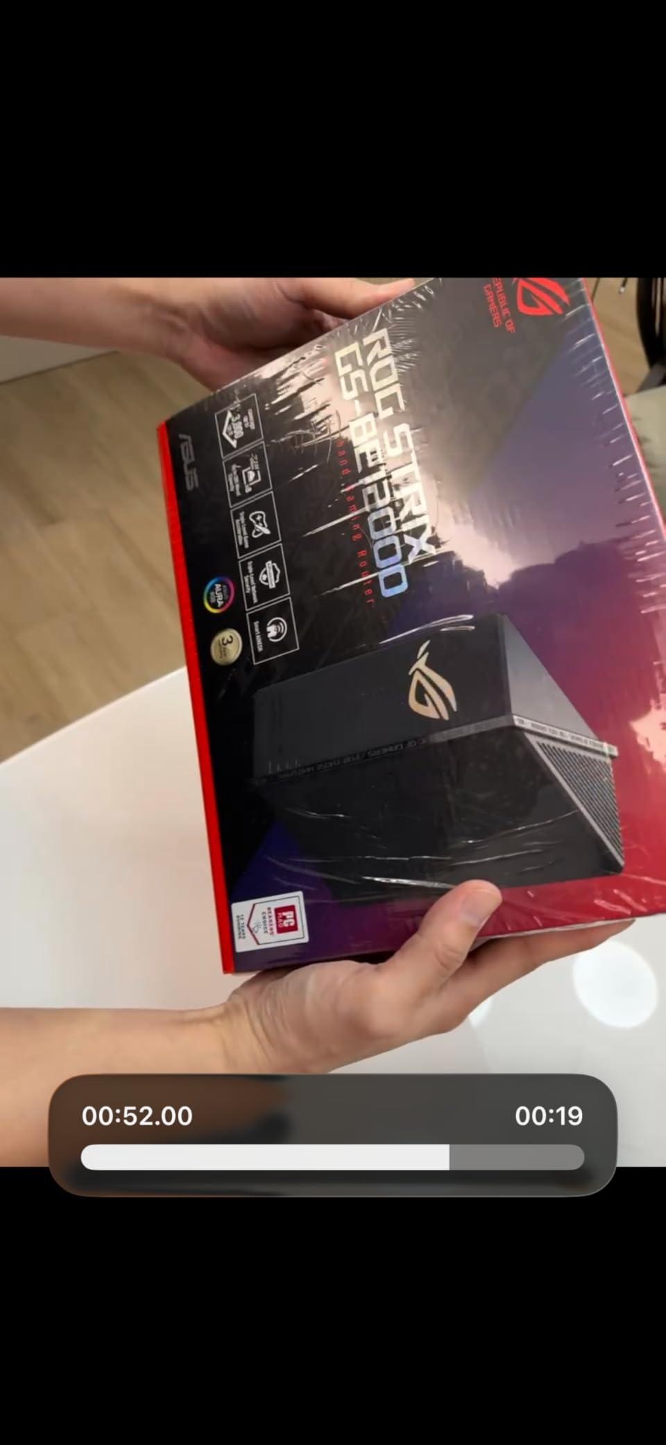 ASUS ROG Strix GS-BE12000 WiFi 7 Gaming Router - Tri-Band, 12Gbps, Mesh | Coverage up to 3,300 Sq. Ft., 2.5G Port x8. Game Boost for Low Latency Gaming & Streaming. VPN support customer photo 1
