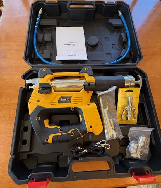 DIYtoolifz Cordless Grease Gun Compatible with Milwaukee 18V Battery, 12000PSI High Pressure, 3-Speed&Brushless Motor, 9oz/min Flow, 2-in-1 for Cartridge/Bulk Grease, 39.4”Hose&4 Couplers(Tool Only) customer photo 2