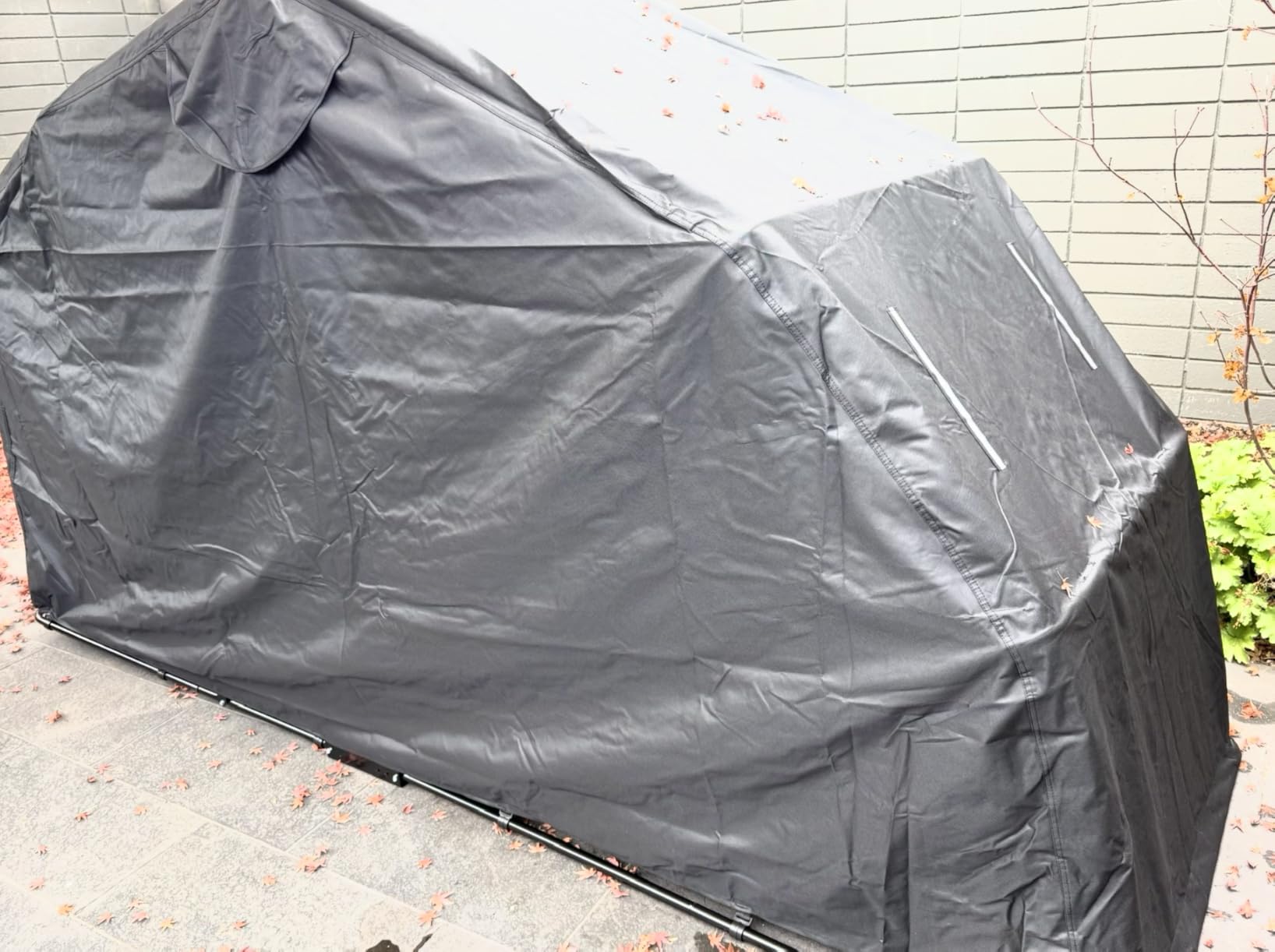 Motorcycle Storage Shelter Shed 4.5x11FT Motorcycle Garage Tent | 600D Oxford Fabric Cover, UV Cut, 2000mm Waterproof, phi22mm T0.8mm Sturdy Metal Frame Motorcycle Tent with Breathable Window customer photo 1