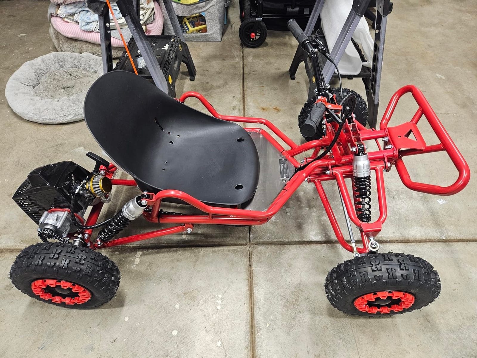 Gas Powered Go Kart, 2 Stroke Go Kart for Adults & Kids with Premium Steel Tubular Frame, Off-Road Kart with 6'' Tires Featuring 2.5L Tank, Hydraulic/Rear Disc Brake, 25MPH customer photo 1