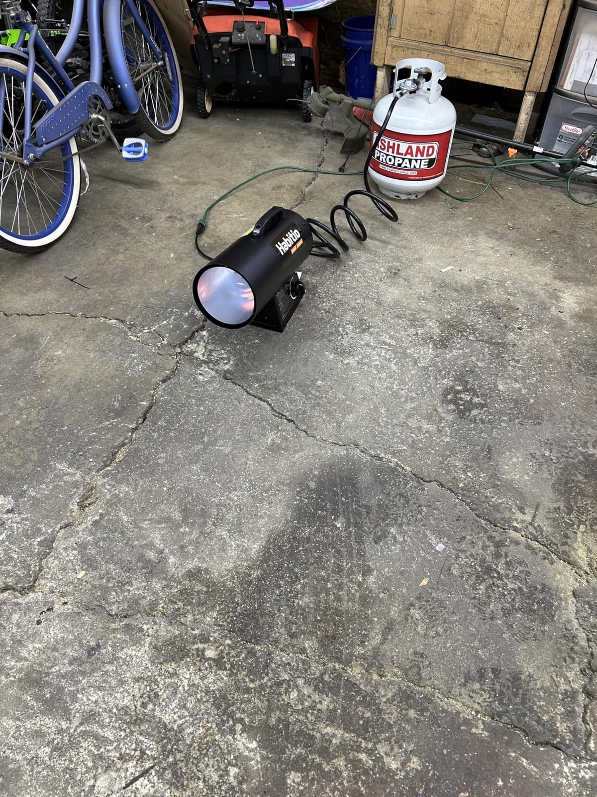 125,000 BTU Forced Air Propane Heater, Portable Torpedo Heater for Jobsite, Garage, and Construction Sites, 10 ft Hose with Regulator Included, CSA Certified customer photo 1