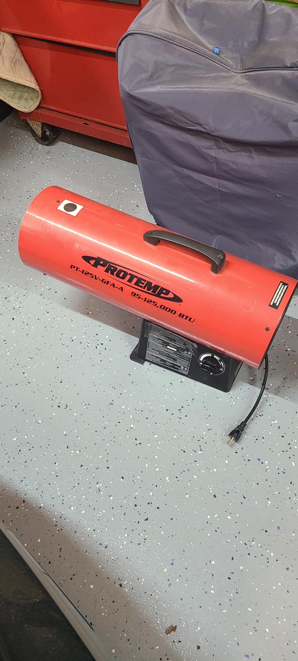 125,000 BTU Forced Air Propane Heater, Portable Torpedo Heater for Jobsite, Garage, and Construction Sites, 10 ft Hose with Regulator Included, CSA Certified customer photo 2