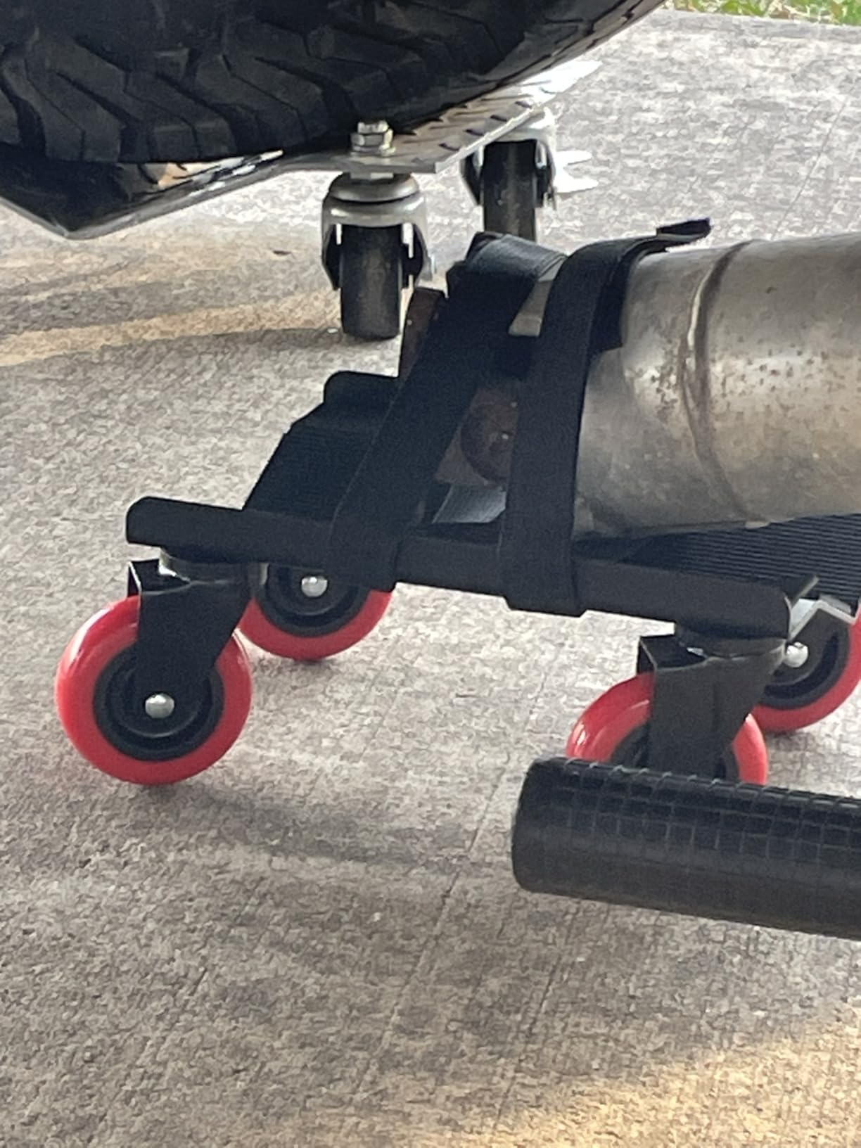 Snowmobile Dolly Heavy Duty with 3 Inch Caster Wheels V-Slide Steel Dollies | Supporting 1660 LBS | Sled Dollies Set of 3 | with Full Rubber Pad Protecting Ski | 2 Pairs of Straps Attaching on Skis customer photo 2