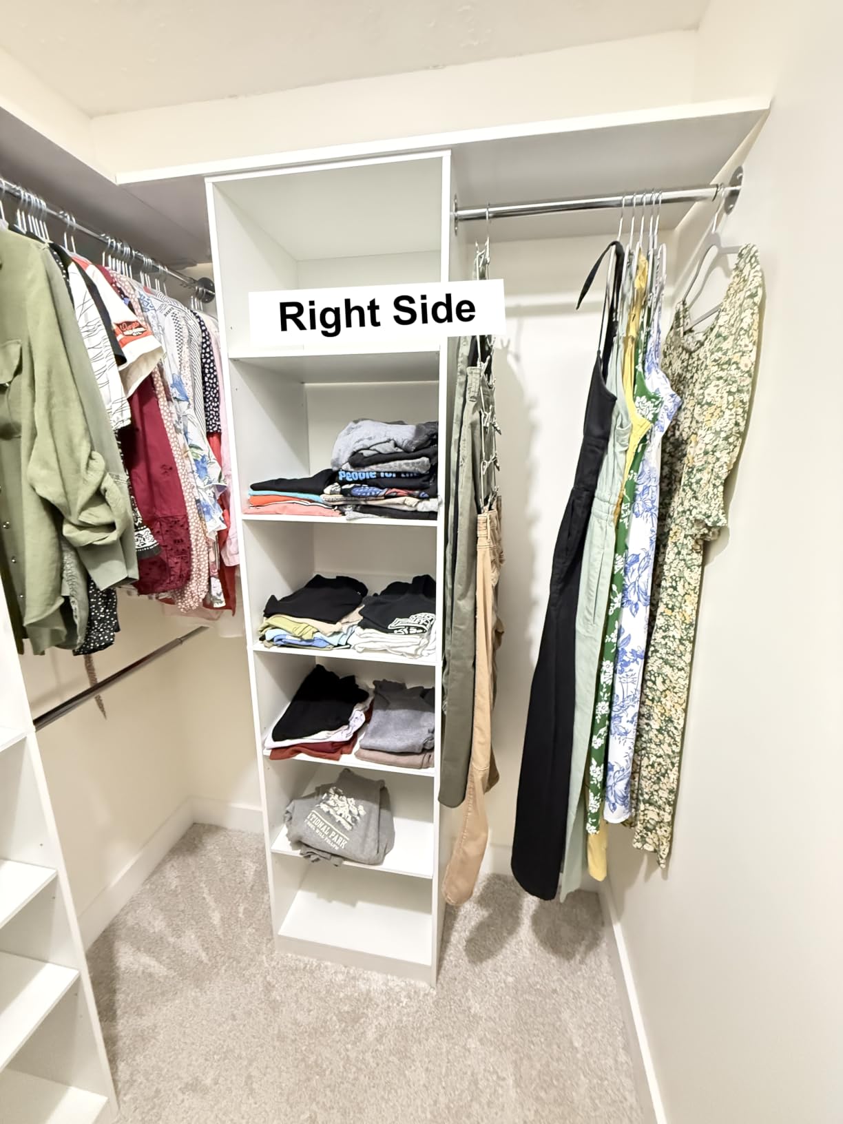 ONBRILL W1 3.5FT-7.7FT Closet System with 4 Chrome-Plated Telescopic Rods | Modular Closet Organizer System with 6 Adjustable Shelves, Custom Wood Walk-In & Reach-In Closet Organizer, Wall Mount, White customer photo 2