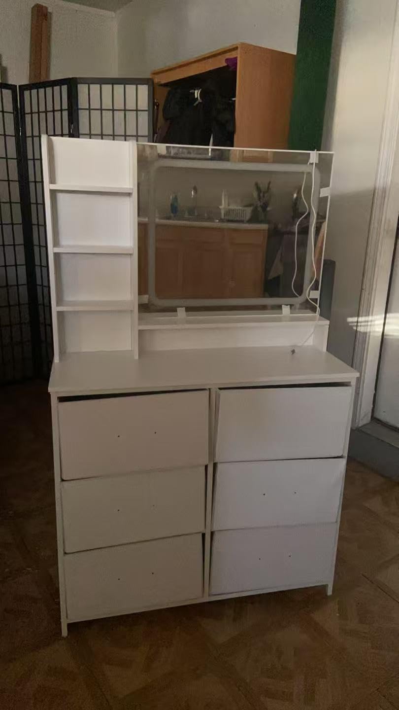 9 Drawers Dresser with LED Mirror for Bedroom, 59