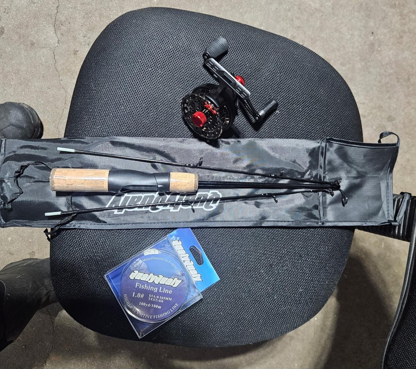 QualyQualy Ice Fishing Rod and Reel Combo 24 inch M/ML Inline Ice Fishing Combos 2 Different Tips for Walleye Perch Panfish Fishing Lover Gift customer photo 1