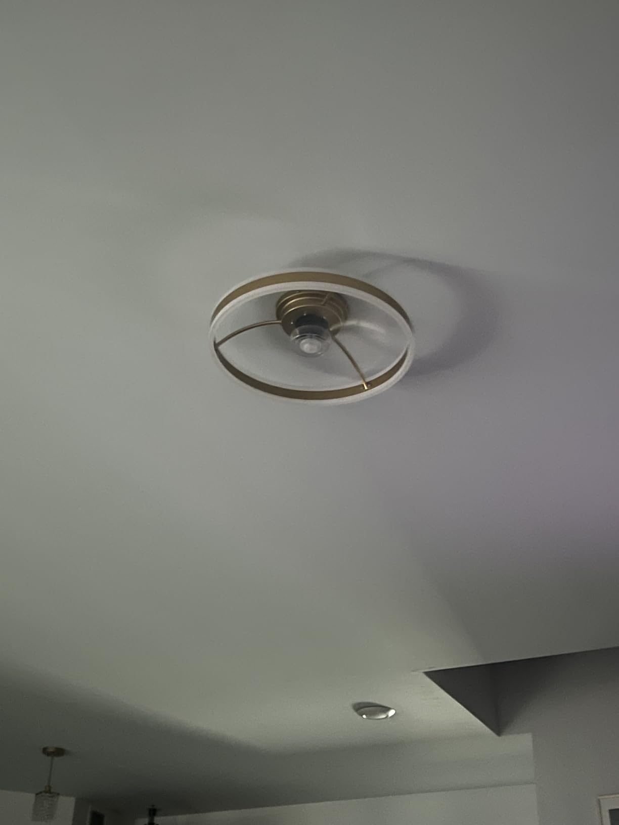 VOLISUN Low Profile Ceiling Fans with Lights and Remote, 27.6in Flush Mount Ceiling Fans with Light, 3000K-6500K Dimmable Fandelier LED Fan Light, White Bladeless Ceiling Fans with Lights for Bedroom customer photo 2