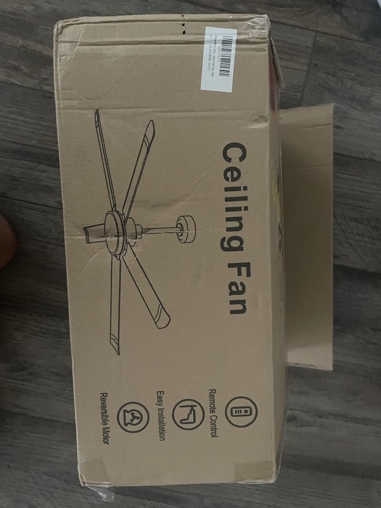 Ohniyou 60'' Industrial Ceiling Fan with Light for Patio, Porch, Black customer photo 1