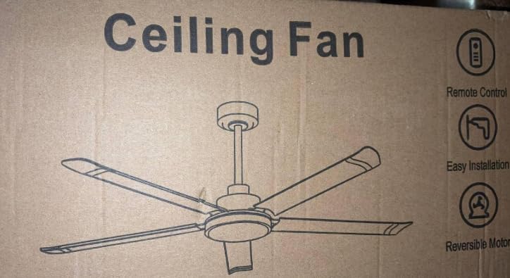 Ohniyou 60'' Industrial Ceiling Fan with Light for Patio, Porch, Black customer photo 2